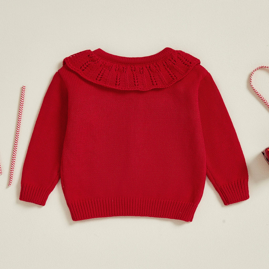 Candy Cane Embroidery Cardigan