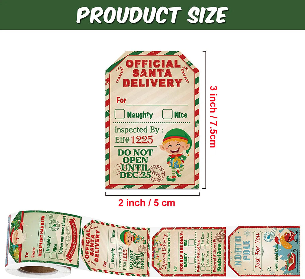 Santa's Special Delivery Roll Stickers