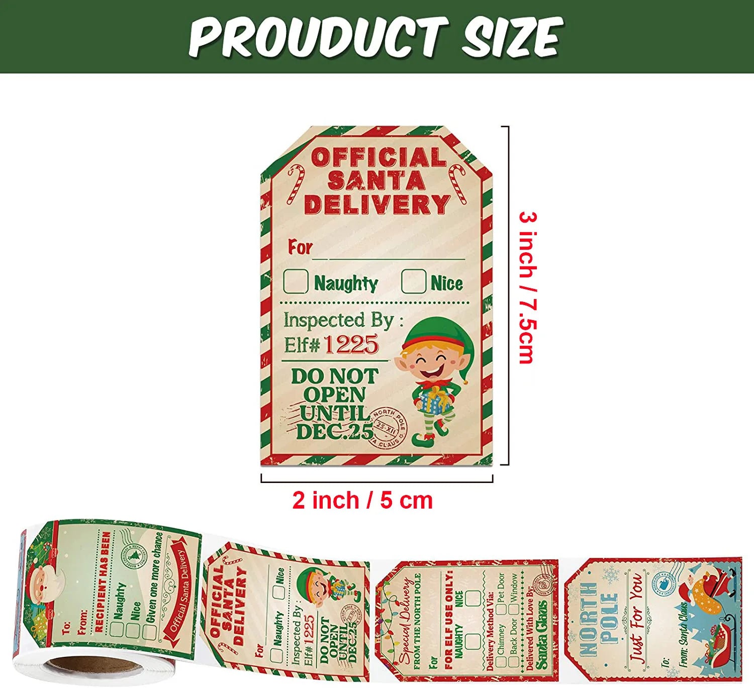 Santa's Special Delivery Roll Stickers