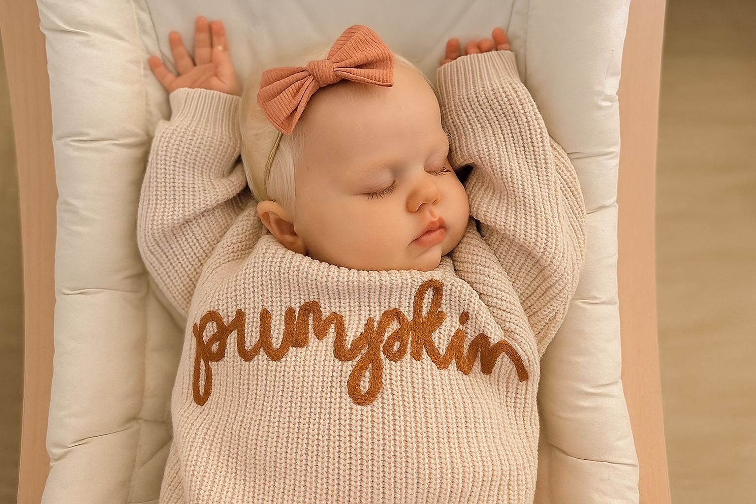 Pumpkin Embroidery Cable Knit Jumper