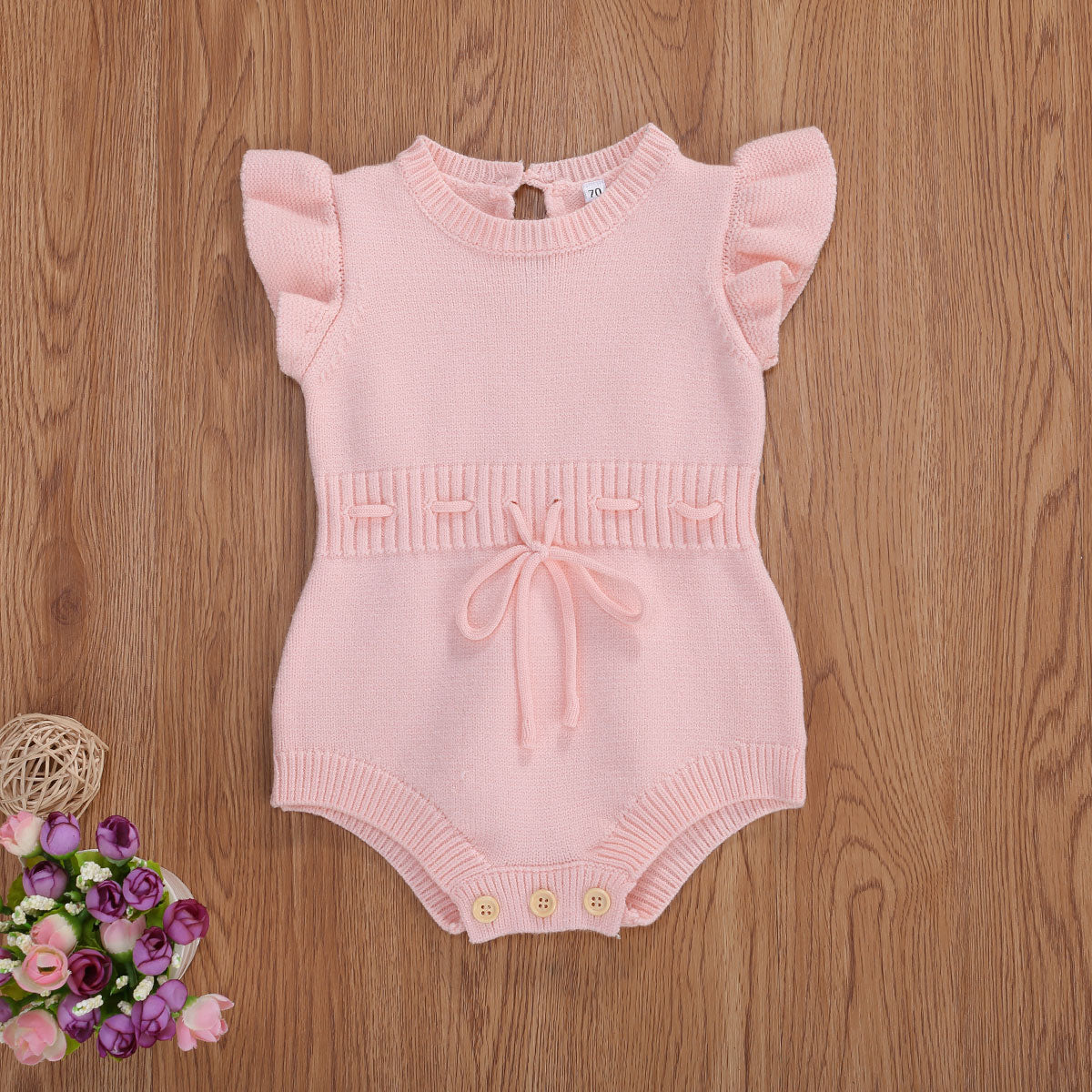 Knitted Fly Sleeve Romper