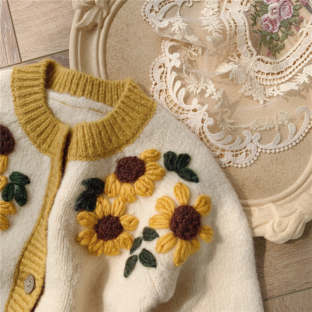 Knitted Sunflower Cardigan