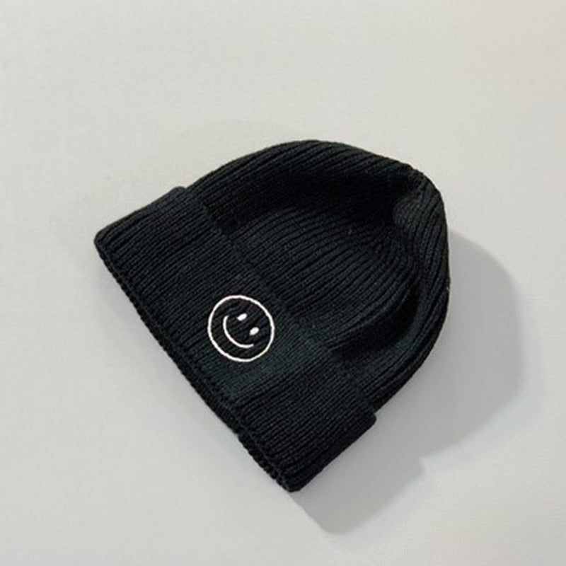 Embroidered Smiley Beanie