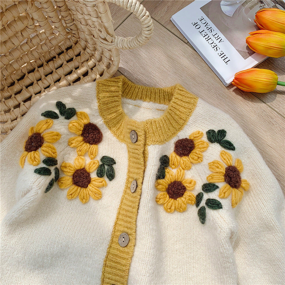 Knitted Sunflower Cardigan