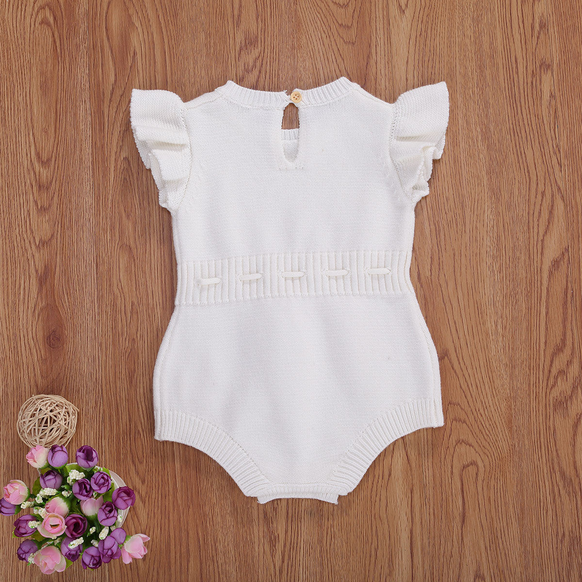 Knitted Fly Sleeve Romper