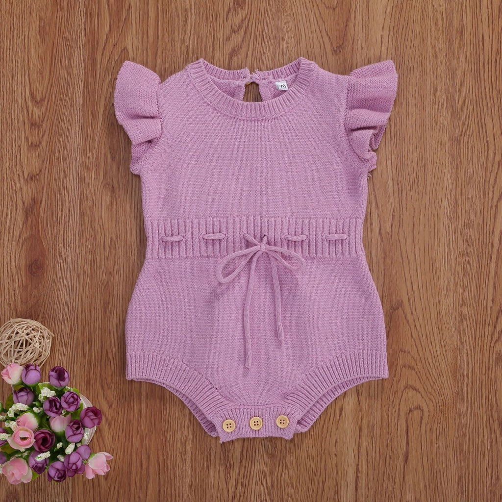 Knitted Fly Sleeve Romper