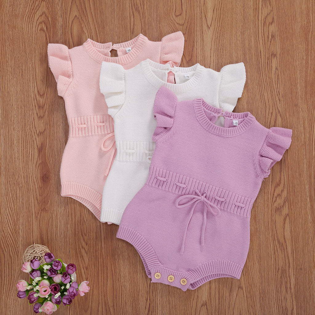 Knitted Fly Sleeve Romper