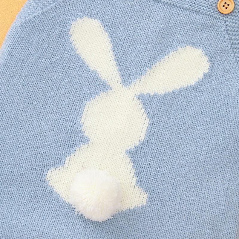 Knitted Pom Pom Bunny Romper