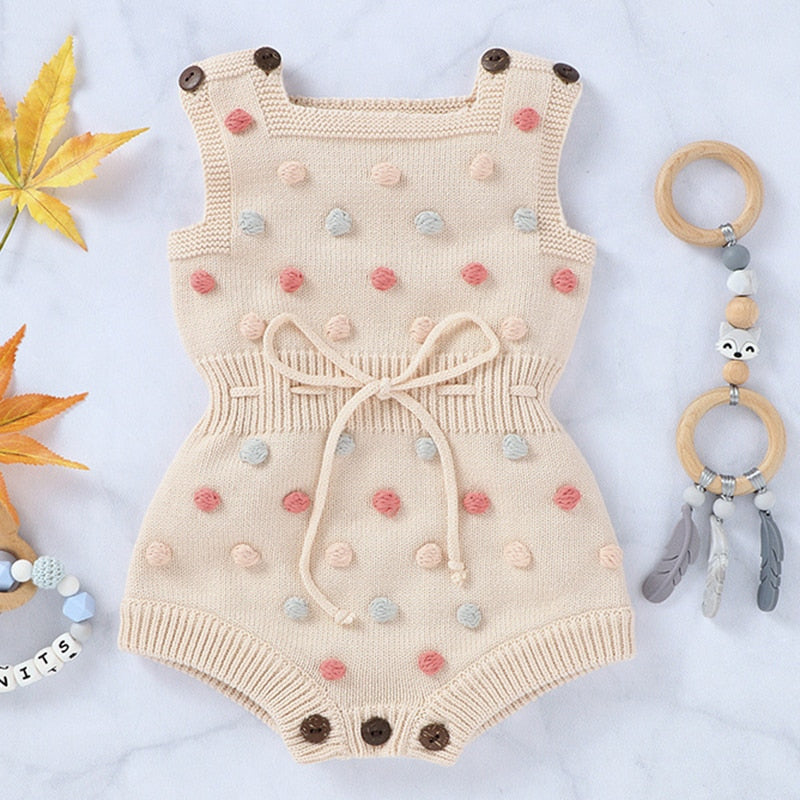 Knitted Pom Pom Romper