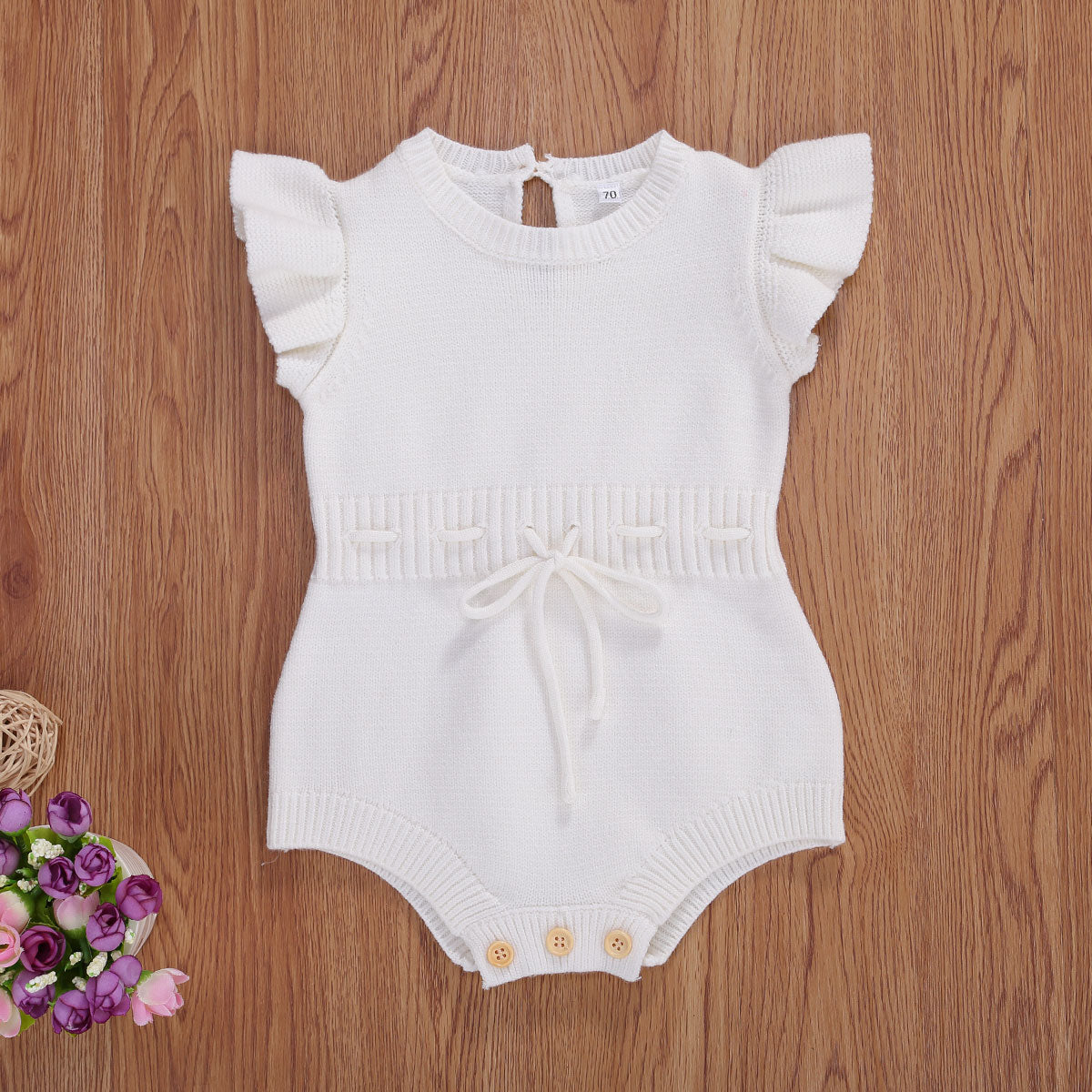 Knitted Fly Sleeve Romper