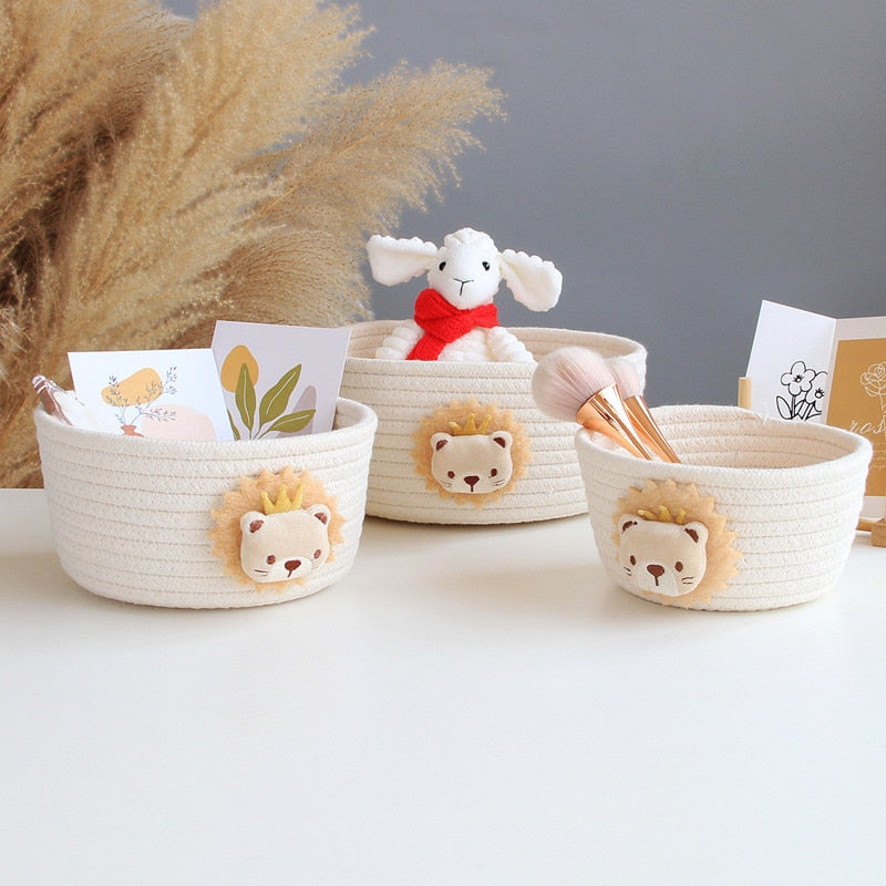 Animal Cotton Rope Woven Storage Baskets