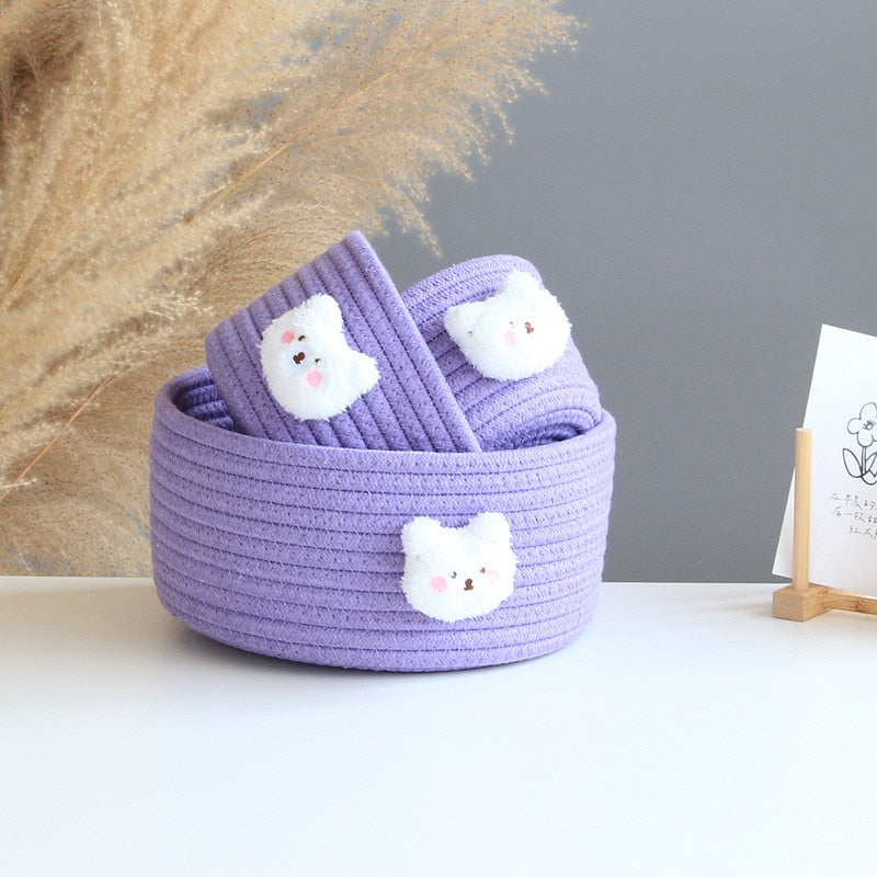 Animal Cotton Rope Woven Storage Baskets