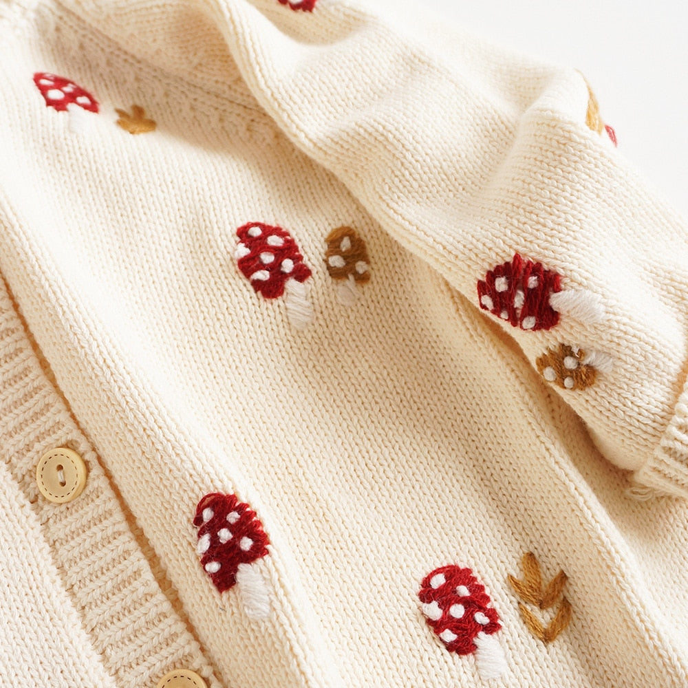 Toadstool Embroidery Cardigan