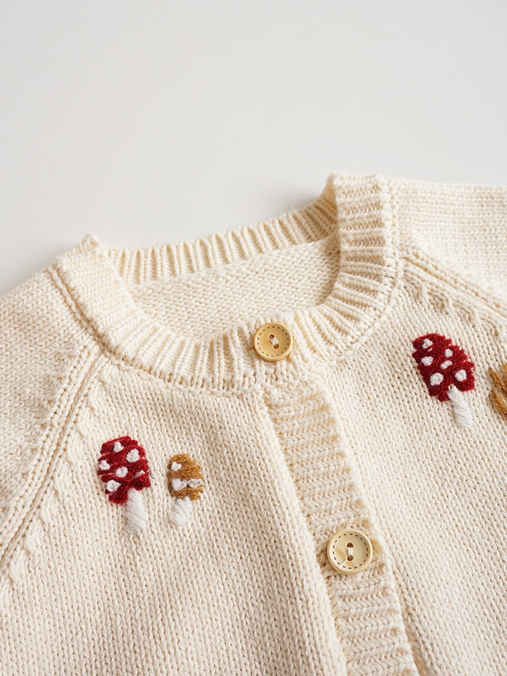 Toadstool Embroidery Cardigan