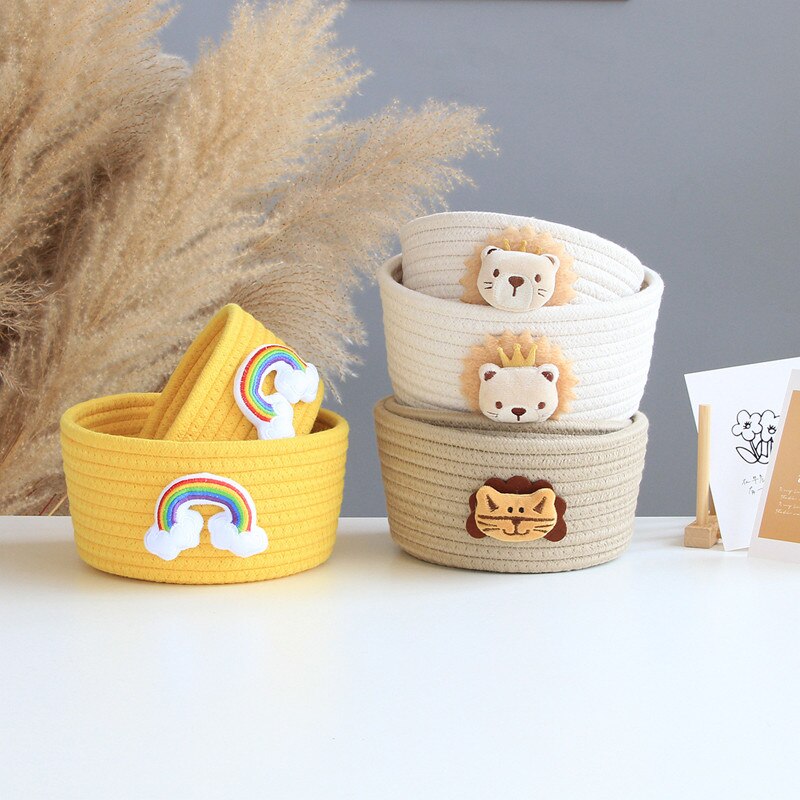 Animal Cotton Rope Woven Storage Baskets