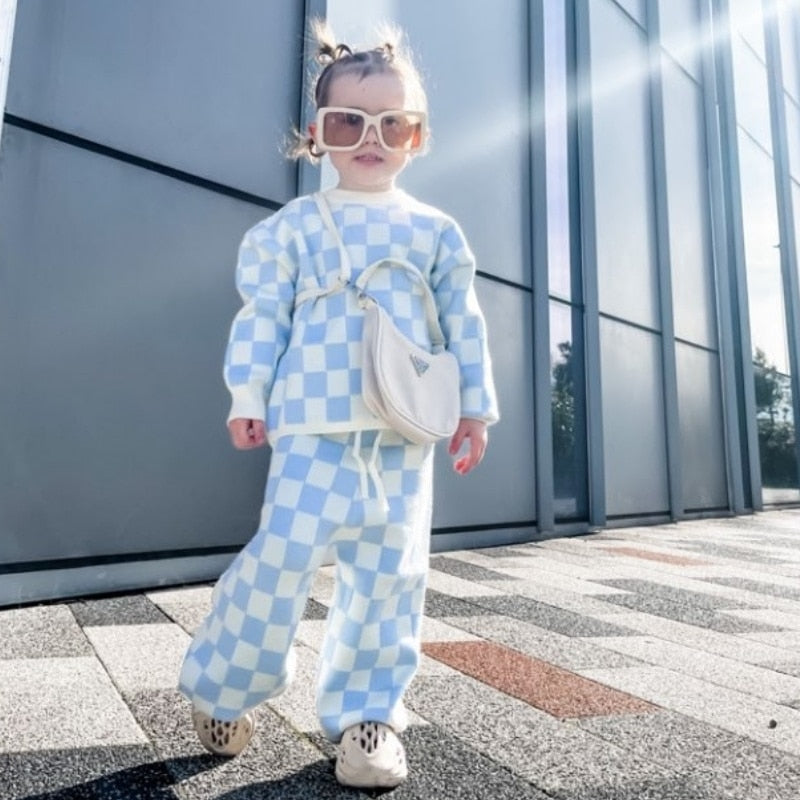 Checkerboard Knitted Co-ord Set