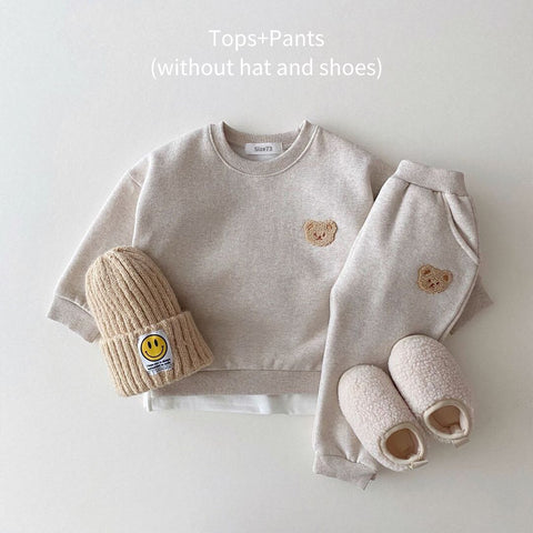 Fuzzy Bear Embroidery Tracksuit