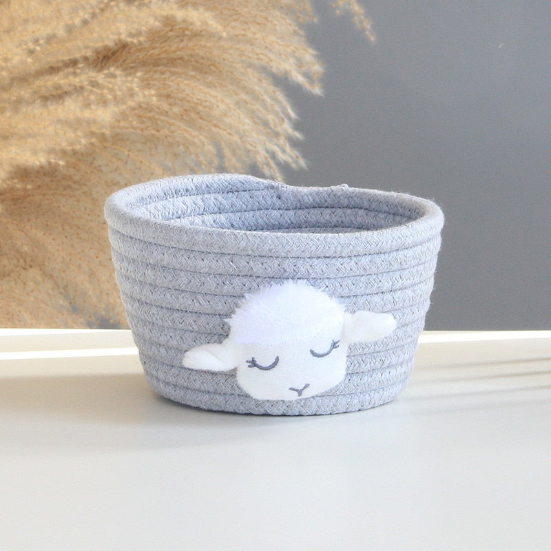 Animal Cotton Rope Woven Storage Baskets