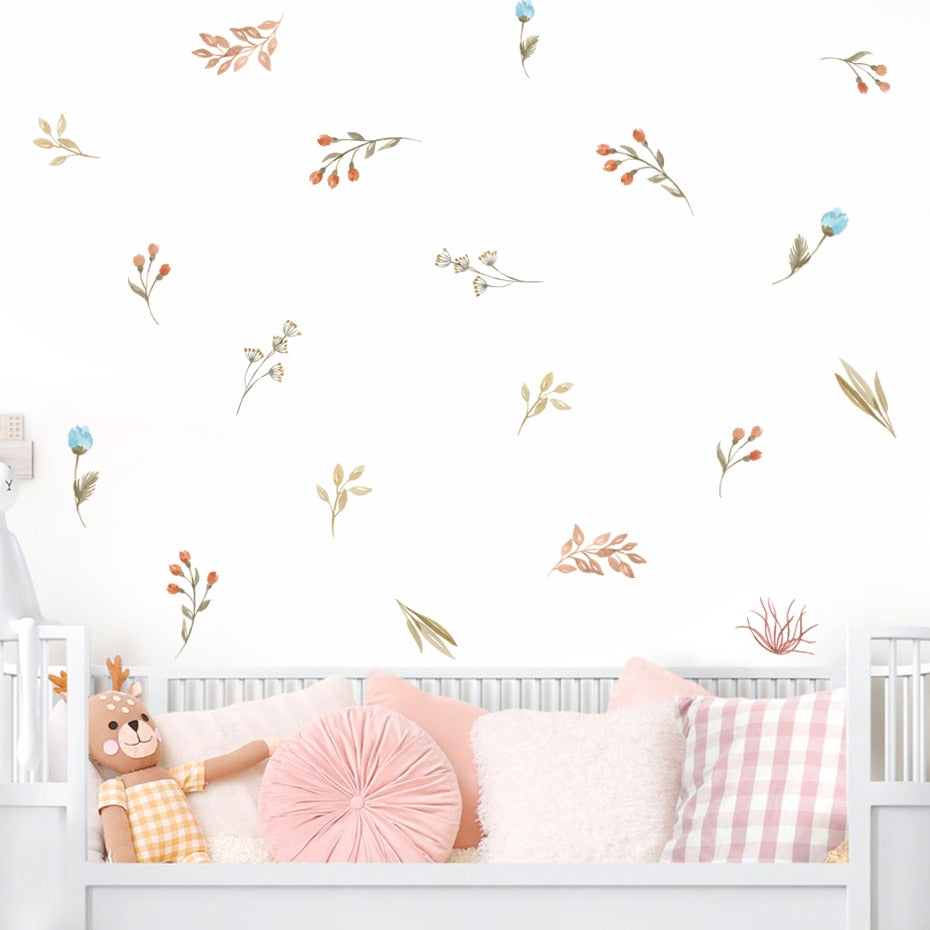 Boho Leaves & Field Flowers Wall Stickers