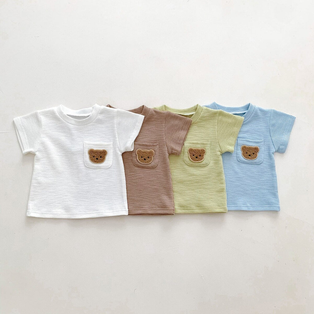 Ribbed Fuzzy Bear Shorts & Top Set