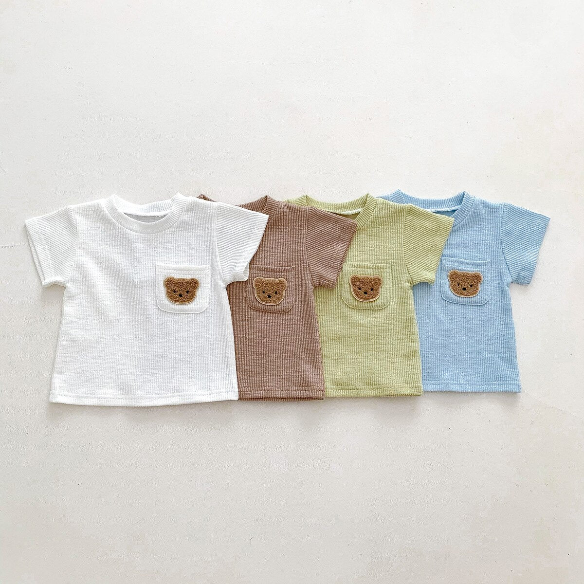 Ribbed Fuzzy Bear Shorts & Top Set