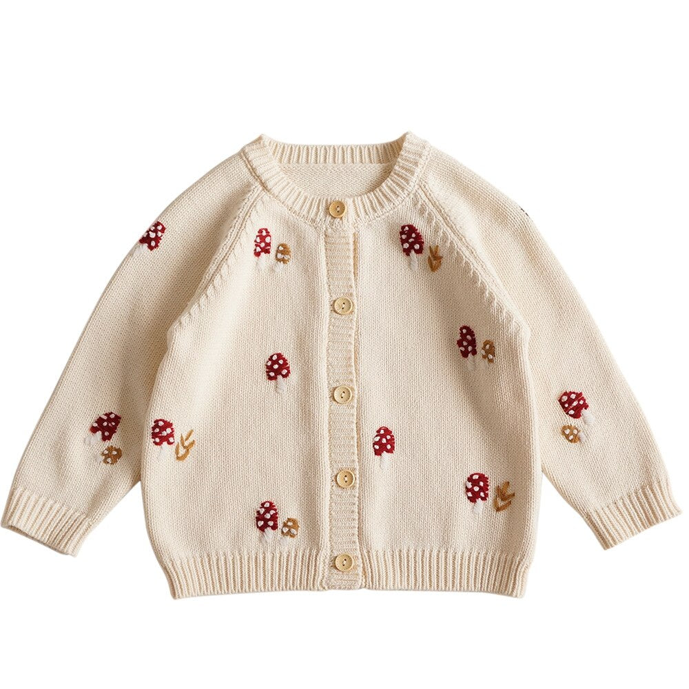 Toadstool Embroidery Cardigan