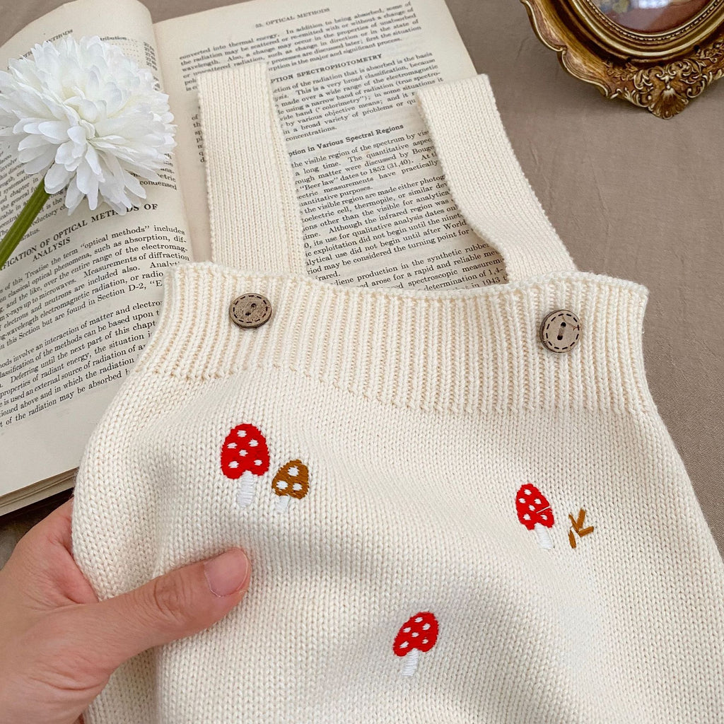 Embroidered Toadstool Romper / Cardigan