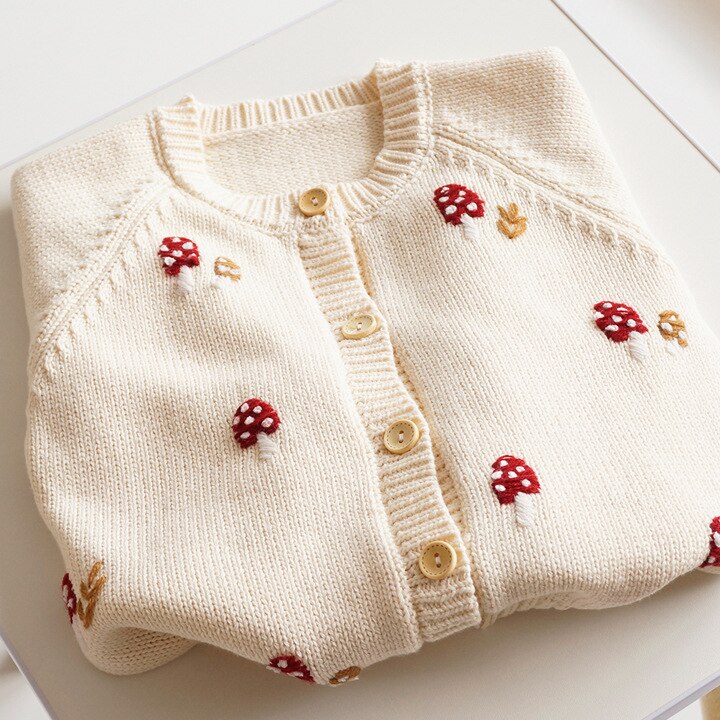 Toadstool Embroidery Cardigan