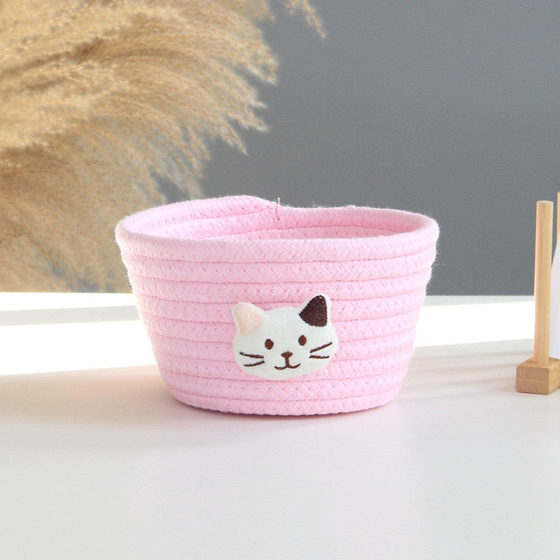 Animal Cotton Rope Woven Storage Baskets