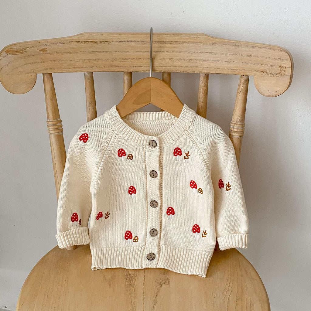 Embroidered Toadstool Romper / Cardigan