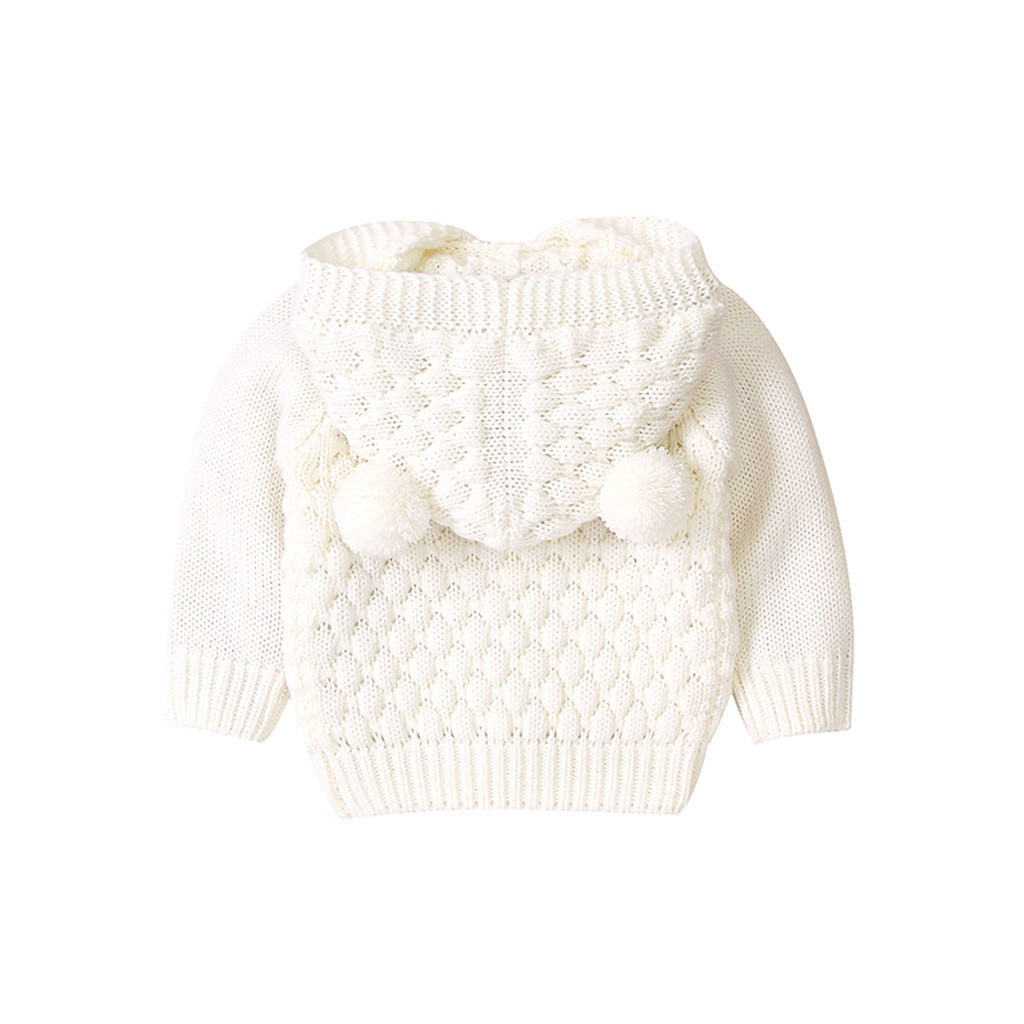 Hooded Bear Knit Cardigan