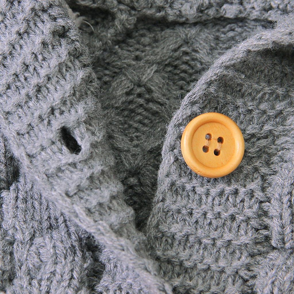Hooded Bear Knit Cardigan