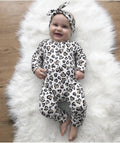 Leopard Hearts Print Romper & Headwrap