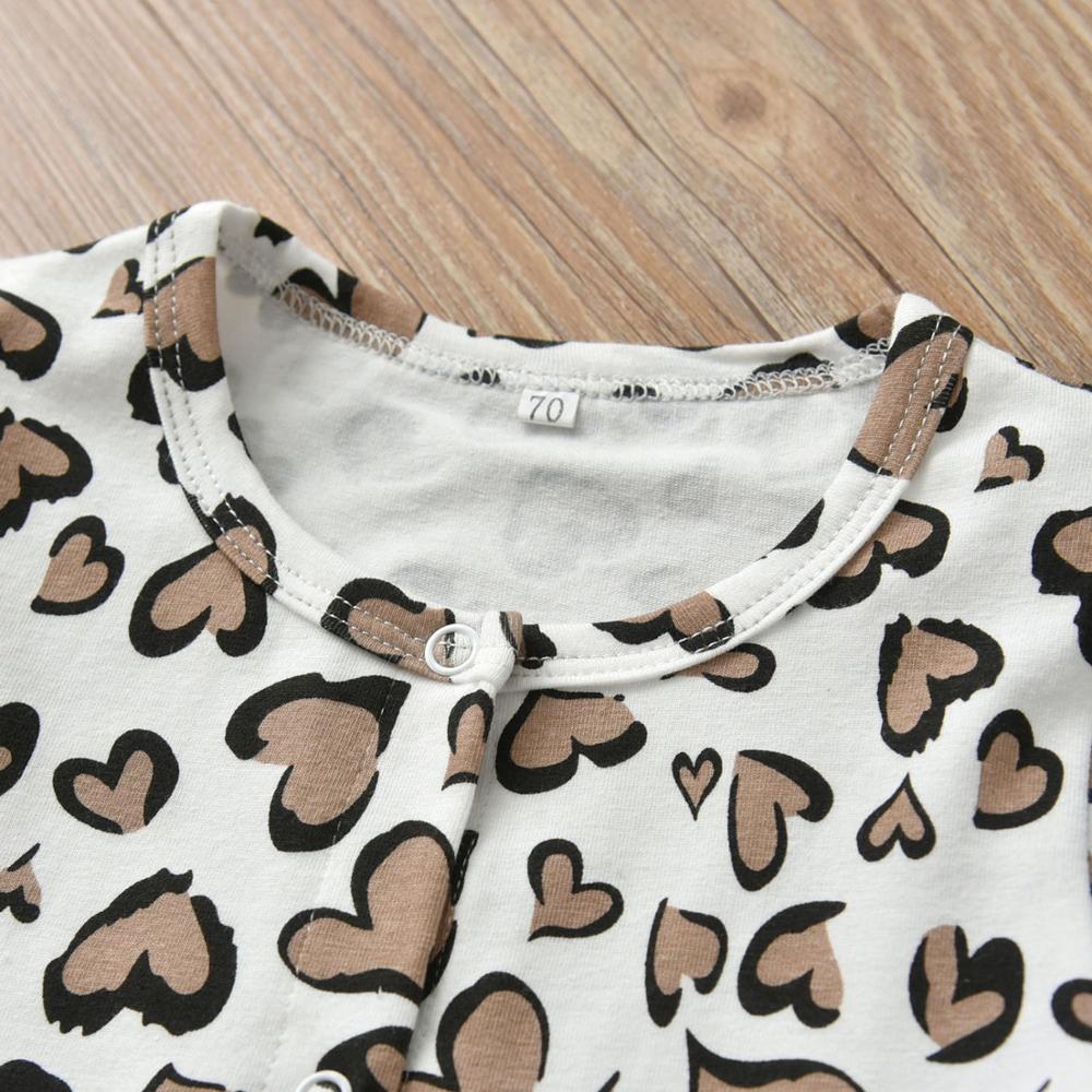 Leopard Hearts Print Romper & Headwrap