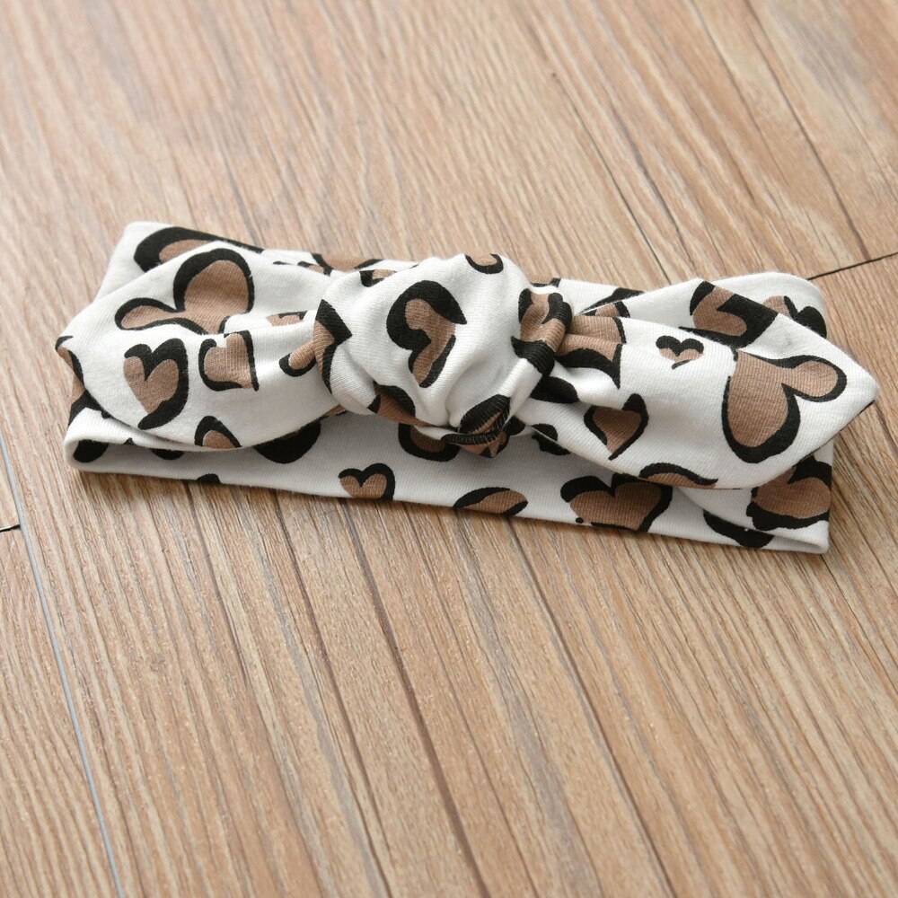 Leopard Hearts Print Romper & Headwrap