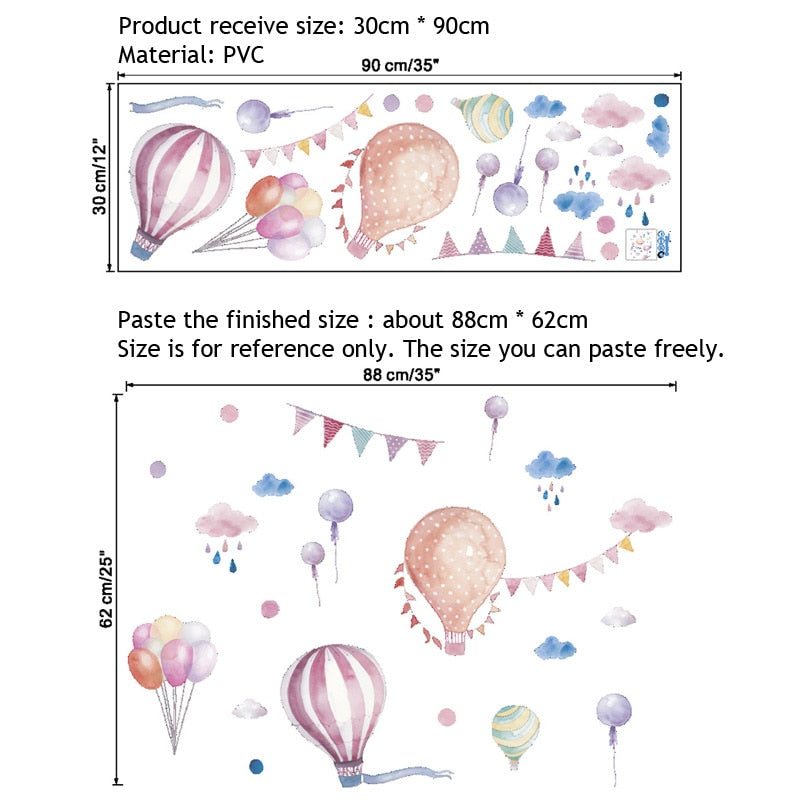 Hot Air Balloon Wall Stickers