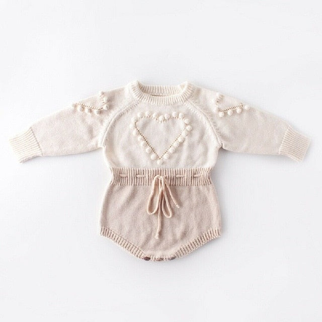 Knitted Love Heart Romper