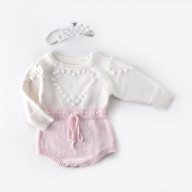 Knitted Love Heart Romper