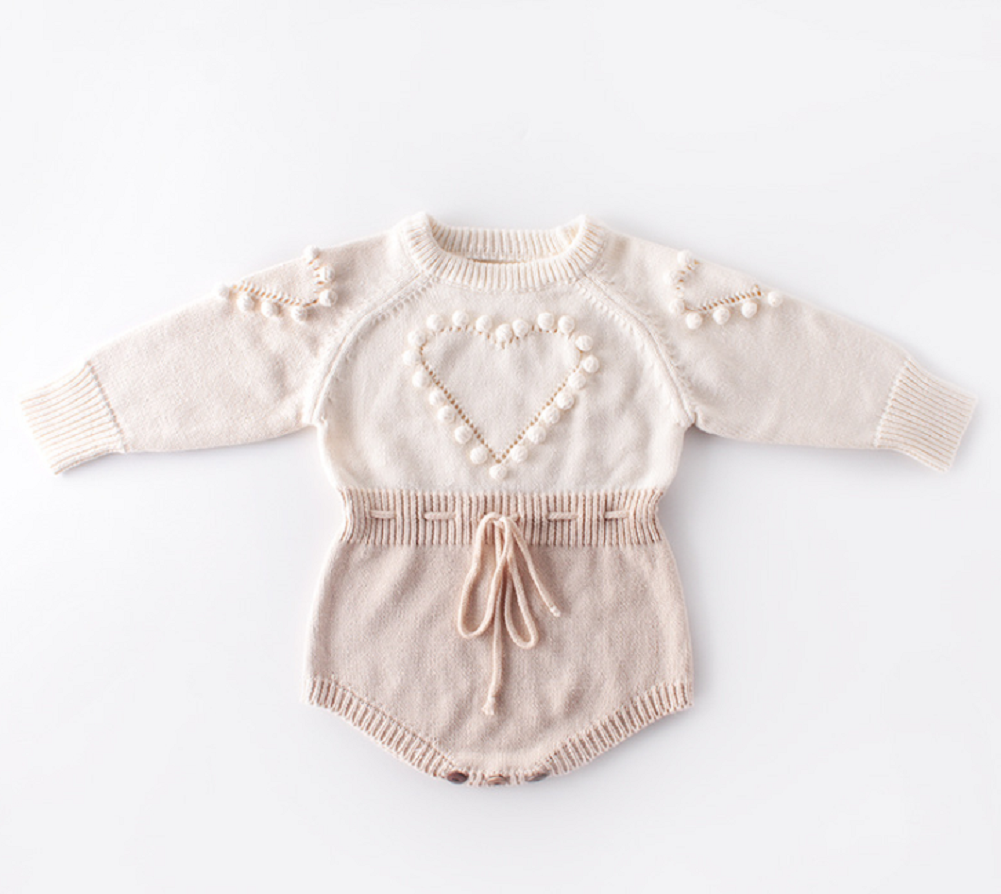 Knitted Love Heart Romper