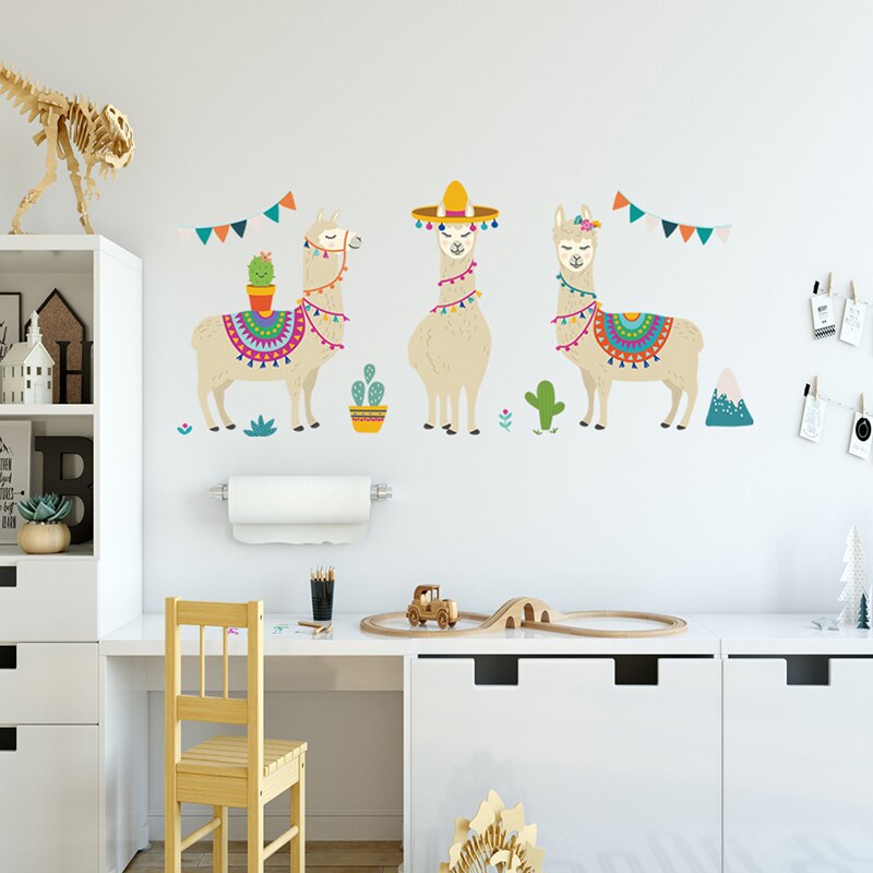 Cartoon Llama Wall Stickers