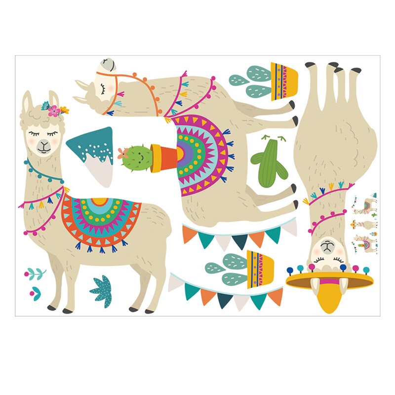 Cartoon Llama Wall Stickers