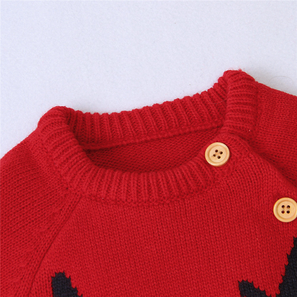 Rudolph Reindeer Knit Romper