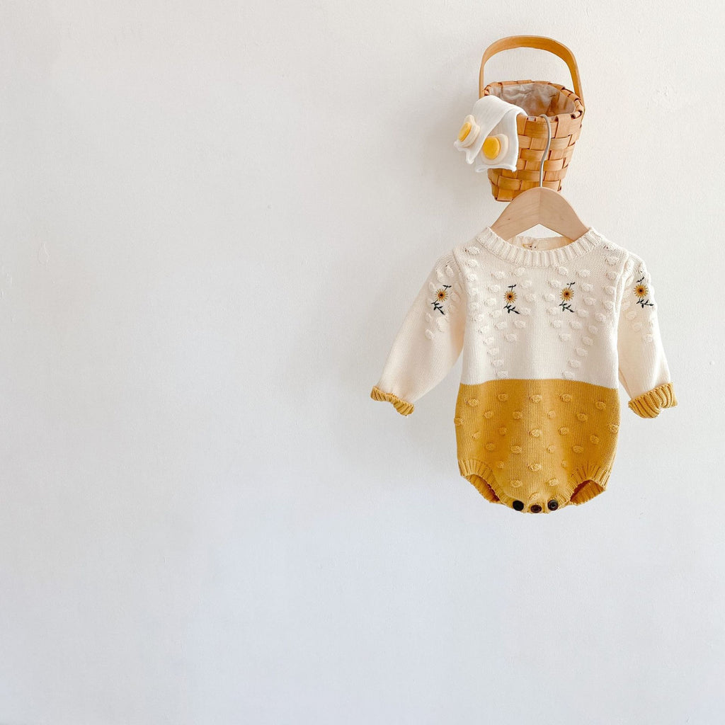 Little Sunflower Embroidery Romper