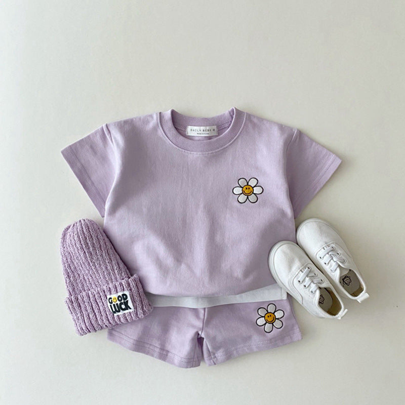 Smiley Daisy Shorts & Tee Set