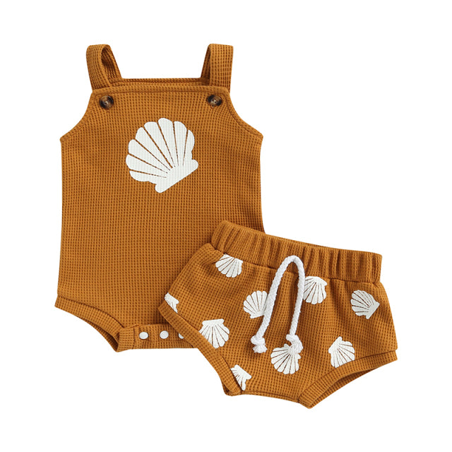 Seashell Print Knit Set