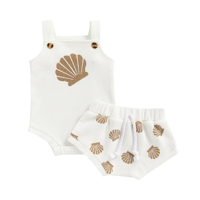 Seashell Print Knit Set