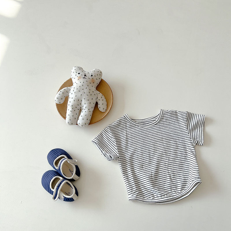 Denim Bear & Striped Tee Set