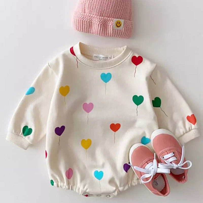 Heart Balloon Print Romper