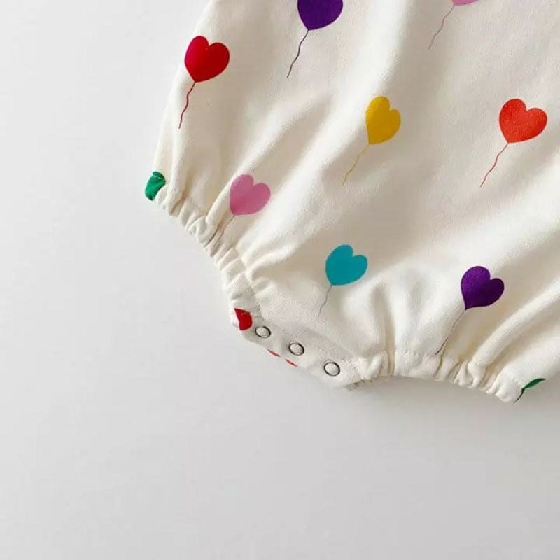 Heart Balloon Print Romper