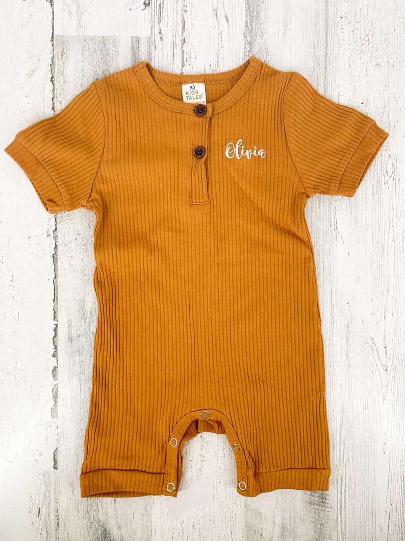 Personalised Embroidered Ribbed Romper